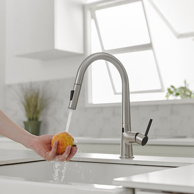 Pull Out Touchless Single Handle Kitchen Faucet with Accessories -  Fapully, IS-KF1270NB