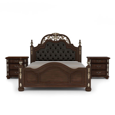 Ensemble de chambre à coucher à panneaux tapissier 3 pièces