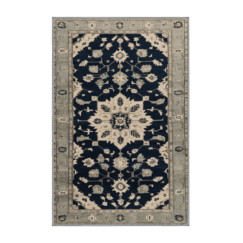 Tapis gris lavable à la machine, Rectangulaire 2 pi x 3 pi