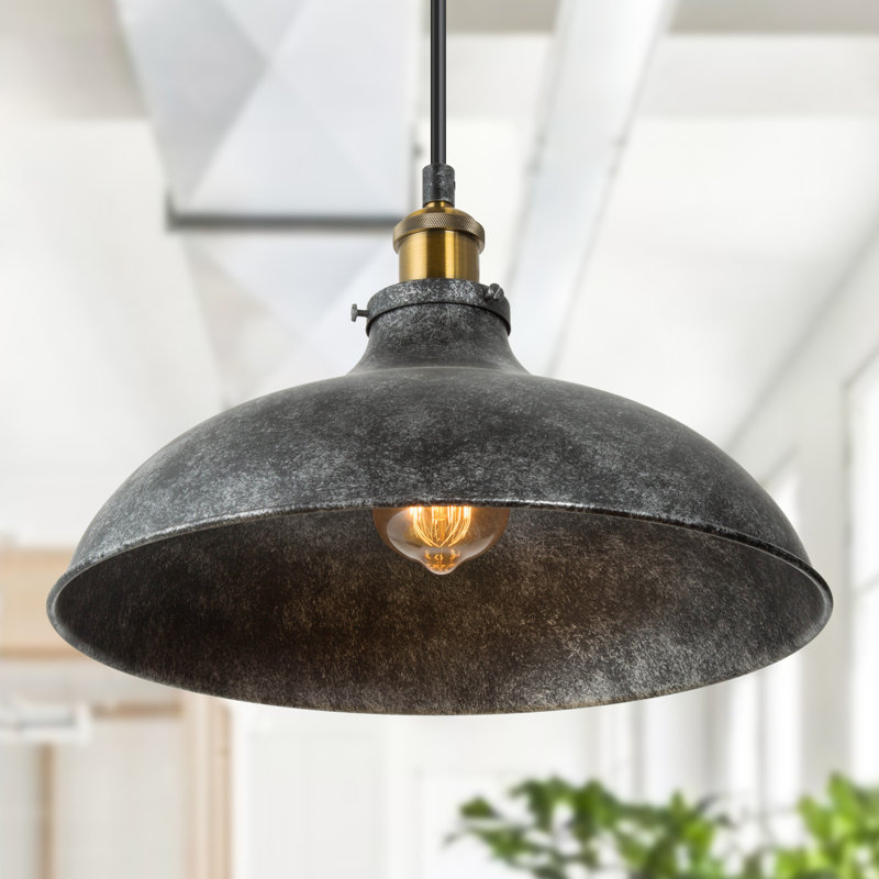 Luminaire suspendu dôme 1 lumière gris antique