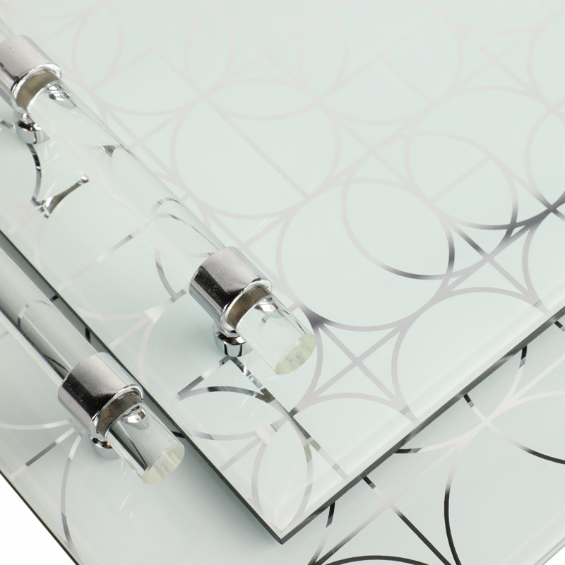 Elegant Glass Serving Trays With Modern Handles - Decorative And Functional Tabletop Display - Stylish And Versatile Accent Set Of 2