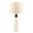 Triangular Ceramic And Wood Table Lamp
