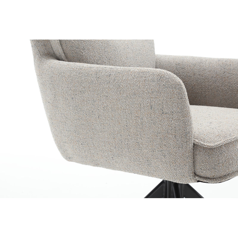 Stuhl 51cm H Polyester Upholstered Metal Parsons Chair, Beige