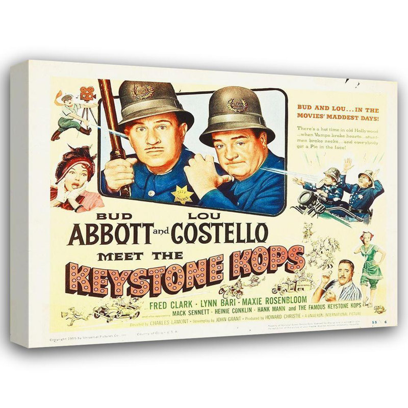 Astoria Grand Hollywood, galerie de photos d'archives sur toile tendue: Abbott and Costello, Keystone Kops, H 20 po x l 24 po