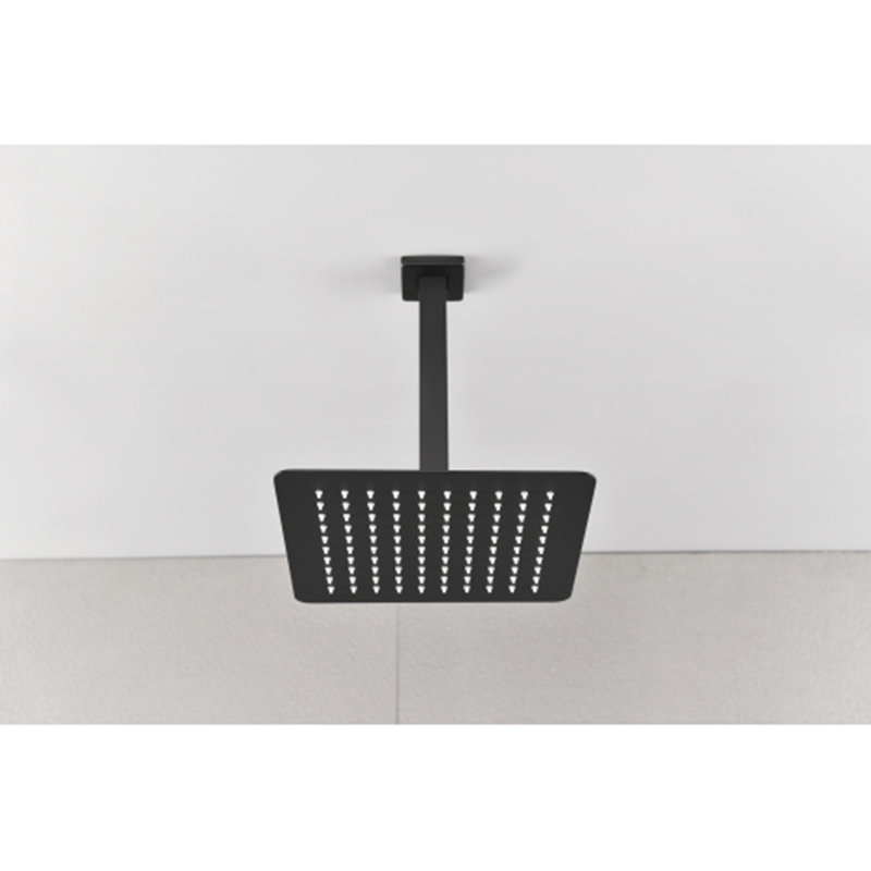 Rain Shower Head High Pressure Rainfall Showerhead Water Saving, Matte Black