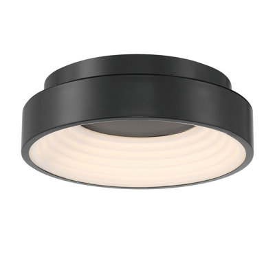 «Sleek Illumination: George Kovacs Conc Plafonnier DEL avec abat-jour en acrylique blanc»