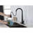 Fingerprint Matte Black Kitchen Faucet, Pull Down , Single Hole Deck Mount, Simple Installation And Use Faucets With Out Black, Mounted, Handle, Easy Operation-119220691