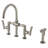 Kingston Brass Hallerbos Two-Handle 4-Hole Deck Mount Bridge Kitchen Faucet with Brass Side Sprayer-101073395