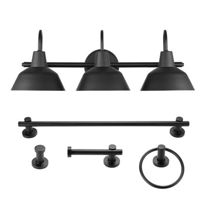 Brooklyn Matte Black 5-Piece Bathroom Set