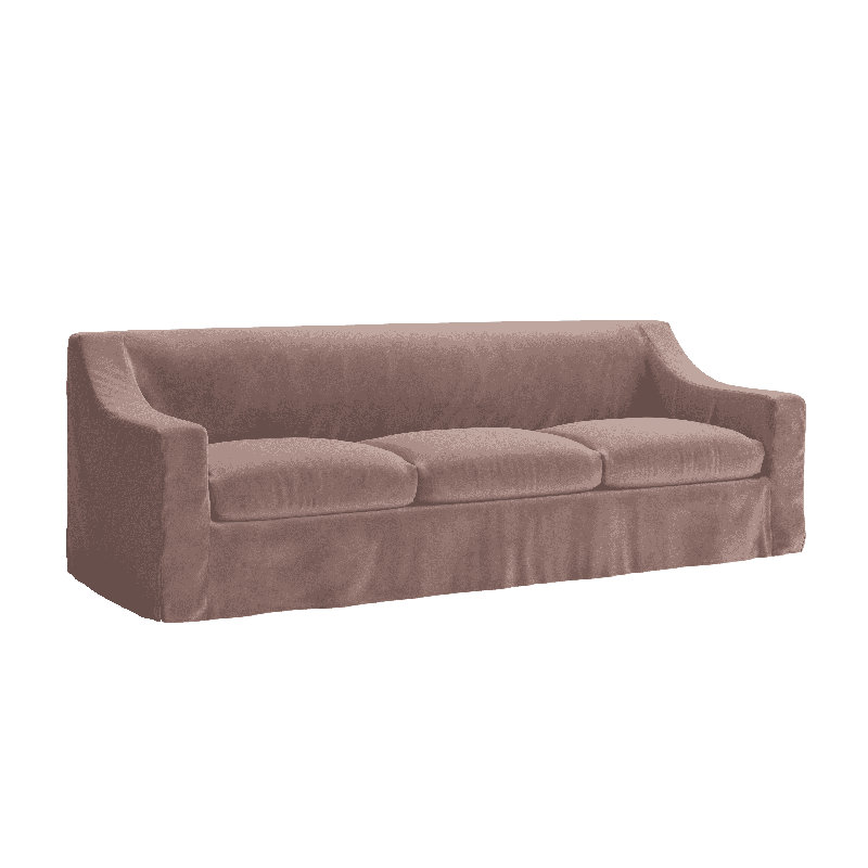 Canapé Evergreen, Dusty Rose Recycled Velvet