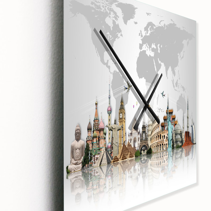 Monuments célèbres à travers le monde - Horloge en métal, Très grand