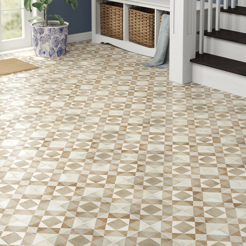 Encausto 8" x 8" Porcelain Field Tile, Warm Figura