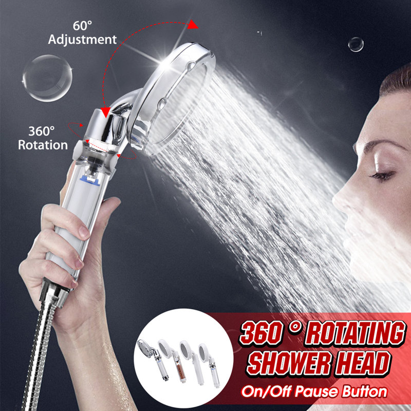 Pomme de douche à main avec filtration d’eau, Gris