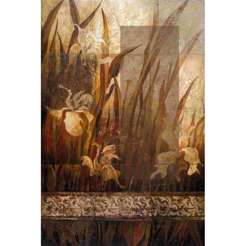 Iris sauvage - peinture sur toile tendue, H 18 po x l 12 po