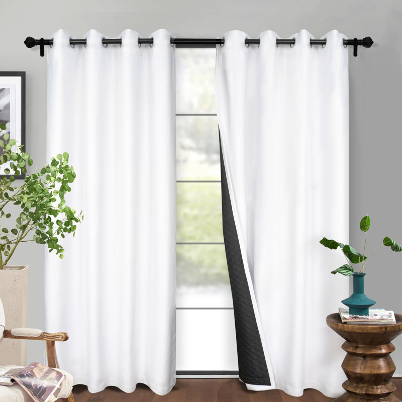 Rideau simple occultant et texturé Oakridge, L 52 po x L 84 po, Blanc
