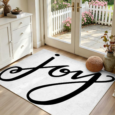 Clear Machine Washable,Joy Indoor Area Rug