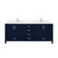 80 po L x P 22 po Meuble-lavabo bleu marine avec robinet et comptoir en marbre - Teinture à gratter pour un nettoyage facile-909756218