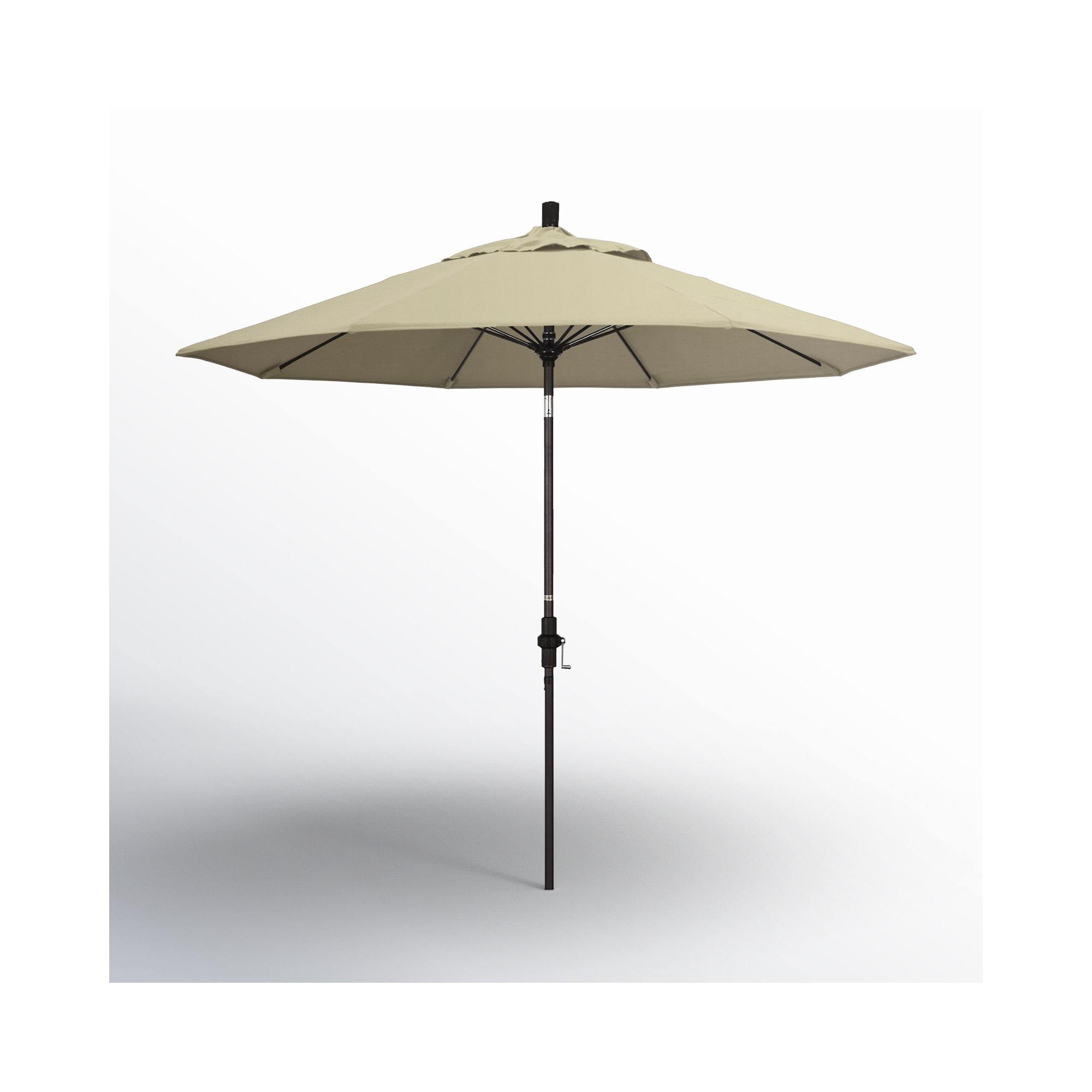 Roverta 9' Market Sunbrella® Umbrella, Antique Beige Sunbrella® Canvas, Black
