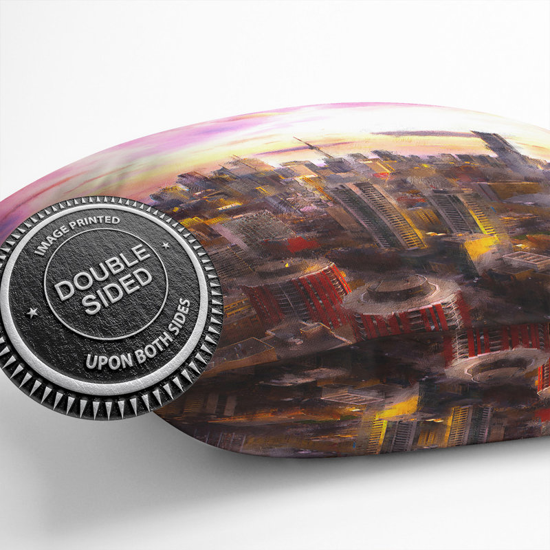 Toronto Canada Skyline Cushion with Filling, 40cm H x 40cm W x 15cm D
