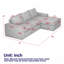 Canapé modulaire en L de 99 po avec méridienne, revêtement en velours côtelé, aucun assemblage requis, comprend trois coussins pour plus de confort et de style
