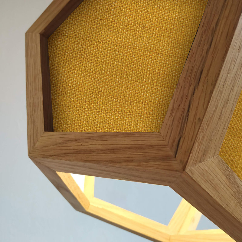Belfiore 1 - Light Oil Geometric Pendant, Oak/Yellow