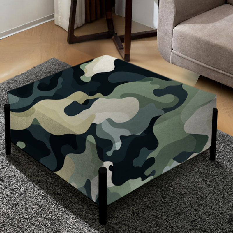 Industrial Edge Surf Imagery - Grand repose-pieds carré camouflage
