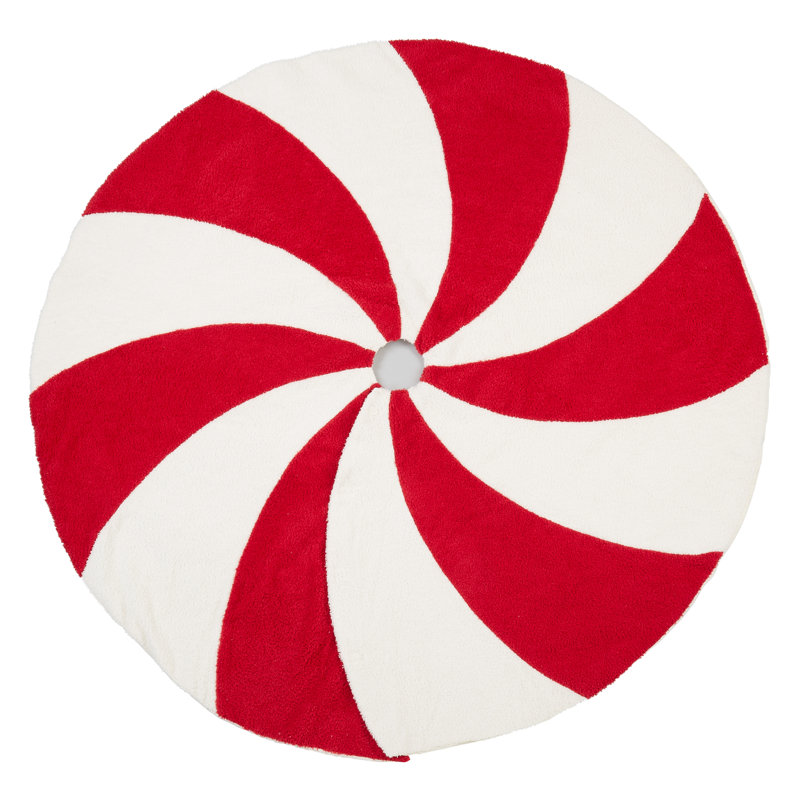 Red and White Candy Cane 84" Round Tree Skirt