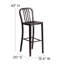 Tabouret de bar d'intérieur et d'extérieur de qualité commerciale avec dossier à lattes verticales-424817871-444989070