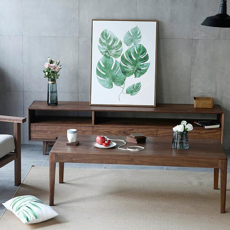 Table de bout en noyer américain, H 17,7 po x L 55,1 po x l 27,6 po