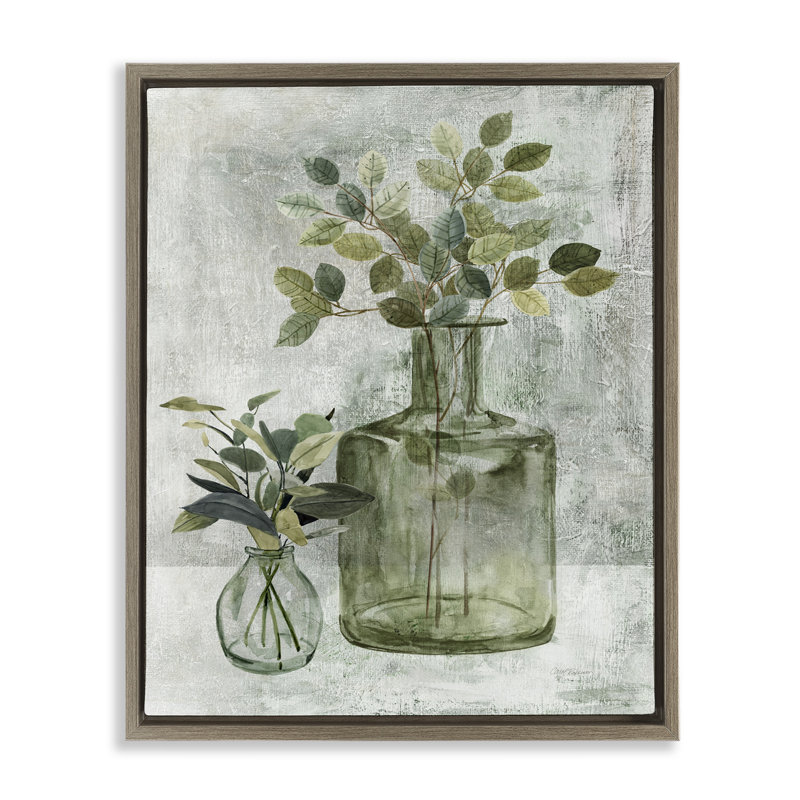 Plantes à base de plantes avec feuilles vertes, Cadre flottant orme Montalcino, H 31 po x l 25 po