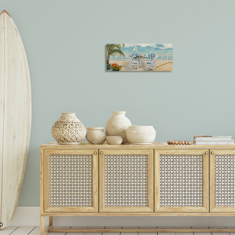 Toile de terrasse Summer Beach View, design par Charlene Olson, H 10 po x l 24 po