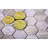 Textured Honeycomb Hexagon Wooden Marble Mosaic Tile-61195743