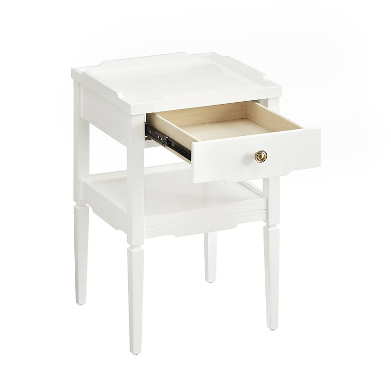 Table de chevet 1 tiroir, Blanc