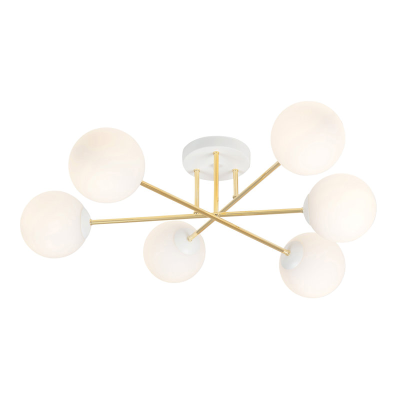 Wodome 6 - Light Dome Chandelier, White, White