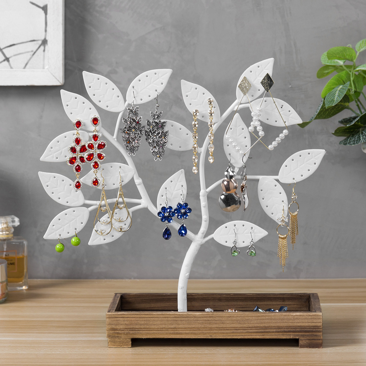 MY GIFT Metal Earring Rack Tree Jewellery Stand | Wayfair.co.uk