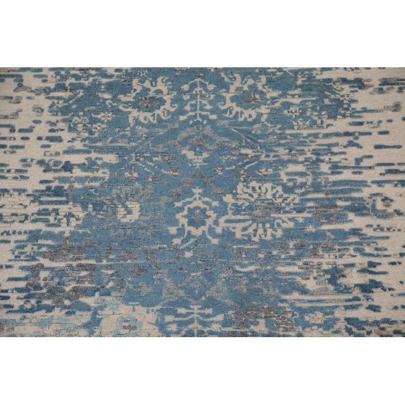 bLUE Abstract Oriental Area Rug 8x10