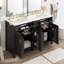 Meuble-lavabo moderne de 48 pouces avec lavabo en céramique, portes à fermeture en douceur, tiroir rabattable, tablettes de porte à double couche, solution de rangement élégante-124456466