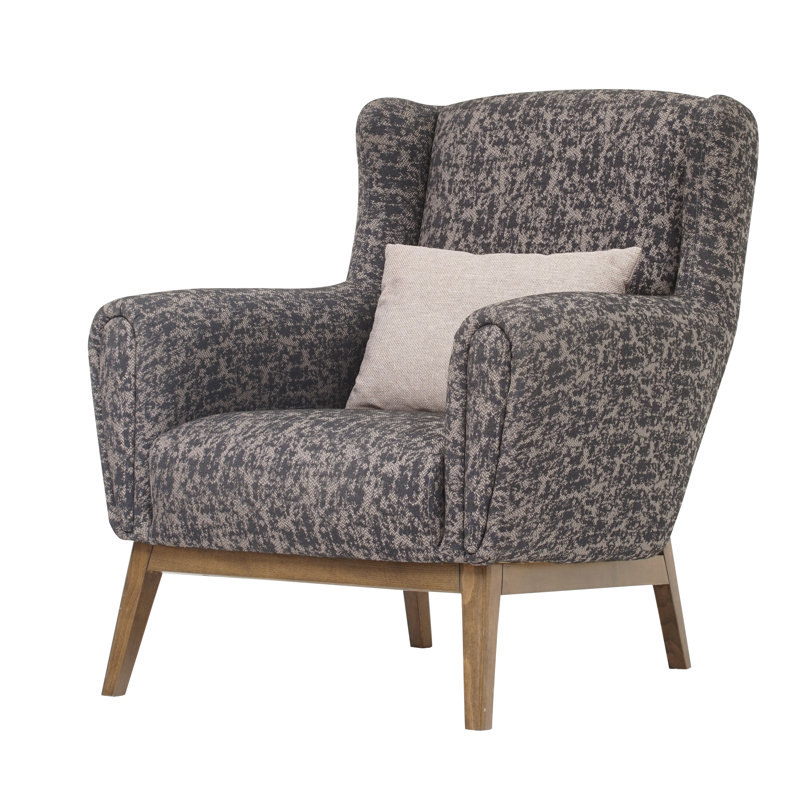 Fauteuil en polyester l 32,28 po Kristey, Polyester noir