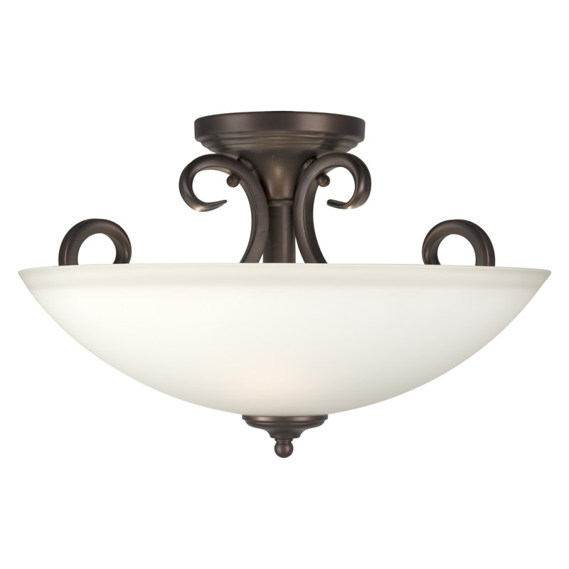 Plafonnier semi-encastré 3 lumières à cuve simple 15,75 po Schmitz