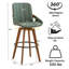 Ensemble de 3 tabourets de bar et de comptoir pivotants en cuir Modern-990115138-990115139-990115140