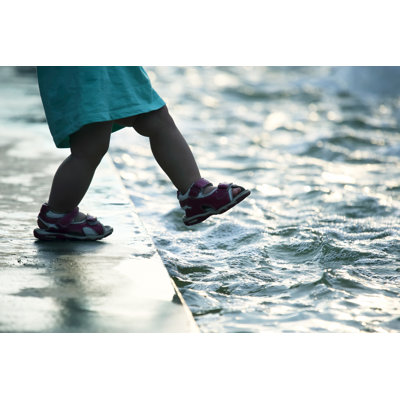 Child On The Pavement - Wrapped Canvas Print