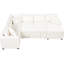 Canapé modulaire de 112,2 po avec lit escamotable, rangement mobile, 2 ports et 3 coussins de couleur crème pour le canapé-lit, le contenant, les options de chargement et-501548747