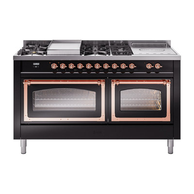 ILVE Nostalgie II Noblesse 60 po à 2 brûleurs, plaque chauffante, plaque de cuisson française