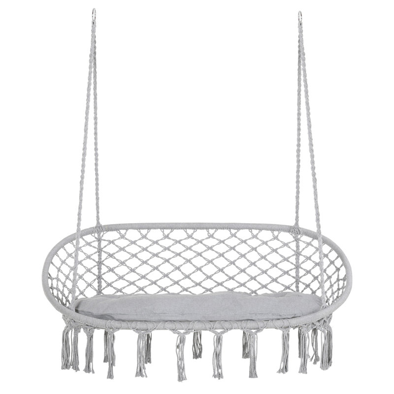 Balancelle en macramé pour 2 personnes Outsunny, Gris
