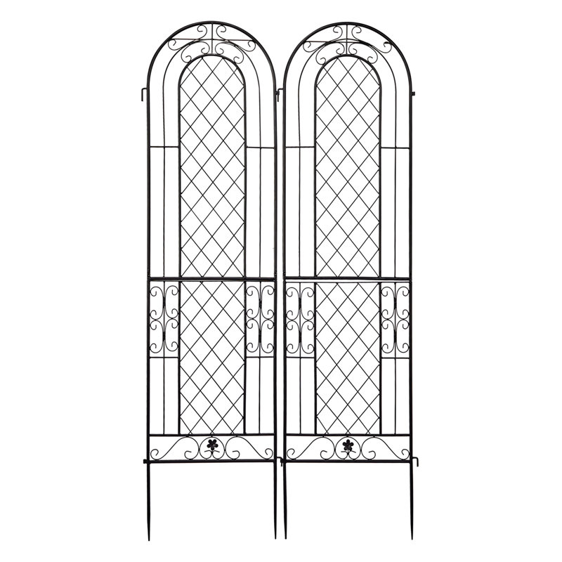 Ensemble de 2 treillis de jardin en fer antirouille 16 po x 61 po