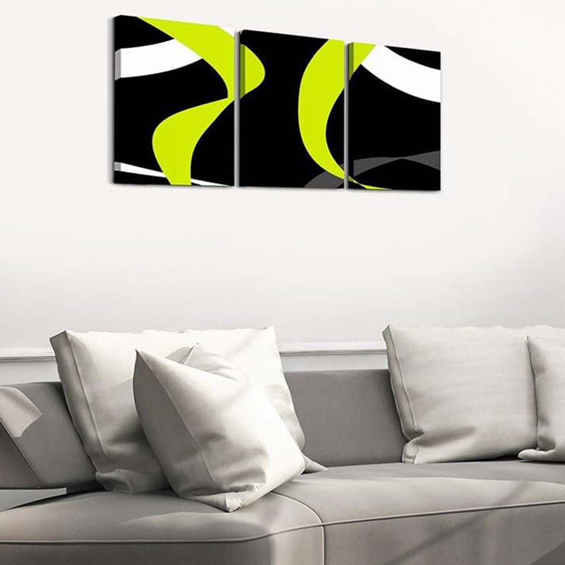 3 Piece Wrapped Canvas Print, Green