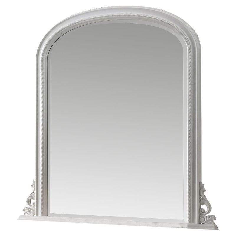 Duclos Polyurathane/Wood Flat Wall Mirror, White, 127cm H x 122cm W