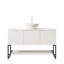 Meuble-lavabo de salle de bain 48 po, armoire de rangement autoportante avec 3 portes et tablette ouverte, lavabo en céramique blanc mat avec motif en pierre et plateau en pierre frittée blanc de Carrare, couleur blanche