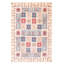 Tapis crème / bleu / rouge noué à la main de conception unique 6 pi 6 po x 9 pi 4 po Annekee