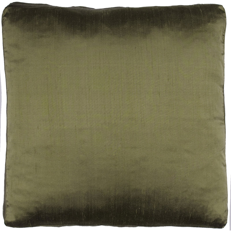 Housse de coussin Silk Dupioni, Kaki foncé